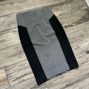 Express Pencil Skirt with back zipper detail - Grey & Black